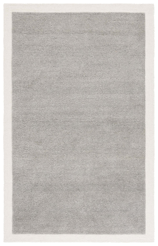 Safavieh Metro Hand-Tufted Grey Ivory Area Rug — Wool-Cotton Blend, Plush 1/2" Pile, Timeless Border Elegance 5'-0" x 8'-0" MET153F-5