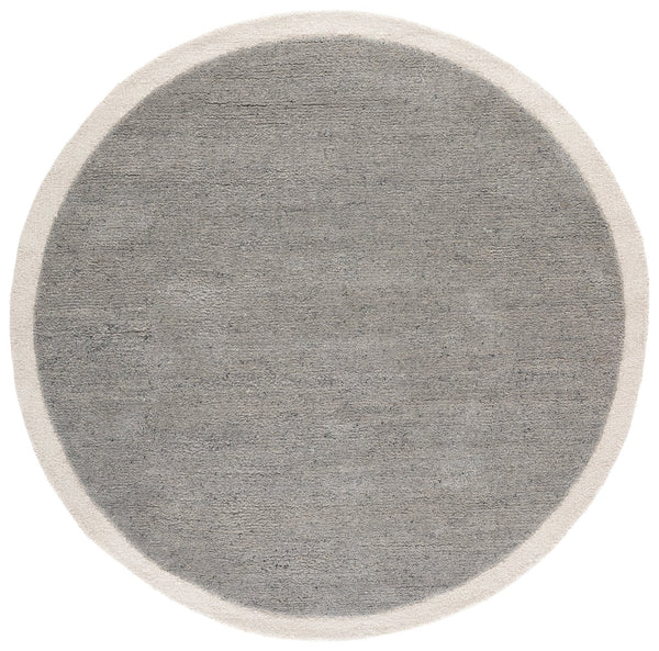 Safavieh Metro Hand-Tufted Grey Ivory Area Rug — Wool-Cotton Blend, Plush 1/2" Pile, Timeless Border Elegance 5'-0" x 8'-0" MET153F-5