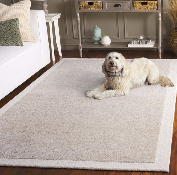 Safavieh Metro Hand-Tufted Light Grey Ivory Wool-Cotton Rug Square, Timeless Minimalist Texture For Living Areas 6'-0" x 6'-0" MET153G-6SQ