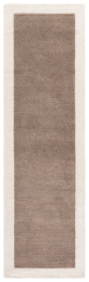 Safavieh Metro Artisan Hand-Tufted Wool-Cotton Rug In Rich Brown And Ivory Tones, Plush 0.5" Pile, India-Crafted Elegance 5'-0" x 8'-0" MET153T-5