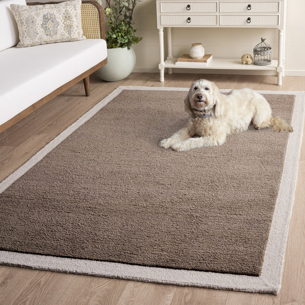 Safavieh Metro Artisan Hand-Tufted Wool-Cotton Rug In Rich Brown And Ivory Tones, Plush 0.5" Pile, India-Crafted Elegance 5'-0" x 8'-0" MET153T-5