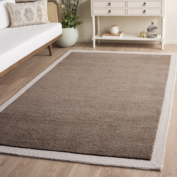 Safavieh Metro Hand-Tufted Brown Ivory Wool-Cotton Rug 8X10 Low Pile Durable Neutral Modern Focal Point 9'-0" x 12'-0" MET153T-9