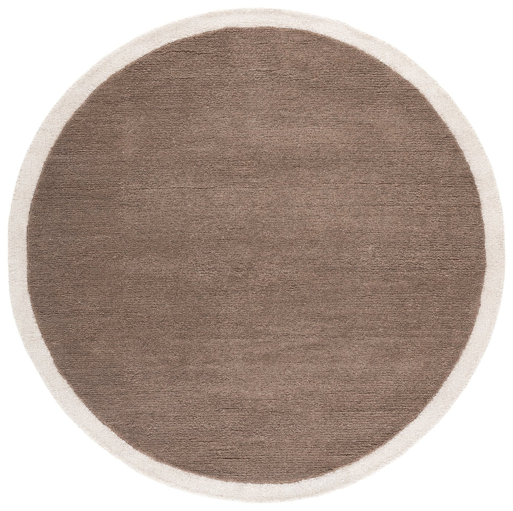 Safavieh Metro Hand‑Tufted Round Wool-Cotton Rug In Brown & Ivory — Low-Profile, Durable, Cozy Elegance 6'-0" x 6'-0" MET153T-6R