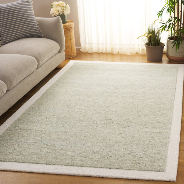 Safavieh Metro Hand-Tufted Sage And Ivory Wool-Cotton Area Rug — Plush 1/2" Pile, Timeless Modern Design 6'-0" x 9'-0" MET153W-6