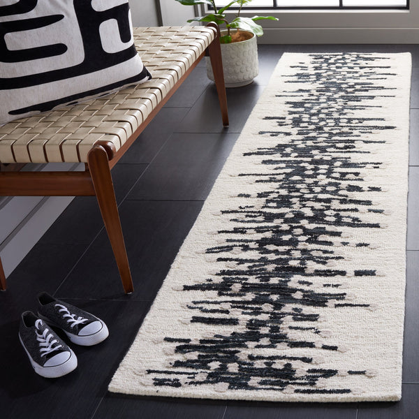 Safavieh Metro Hand‑Tufted Black & Ivory Abstract Rug 8X10 — Plush Wool‑Cotton Blend, Modern Gallery Style 9'-0" x 12'-0" MET175Z-9