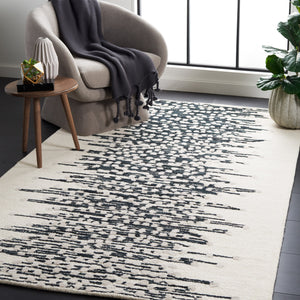 Safavieh Metro Hand‑Tufted Black & Ivory Abstract Rug — 80% Wool Plush 8X10 Statement Piece For Modern Homes 6'-0" x 9'-0" MET175Z-6