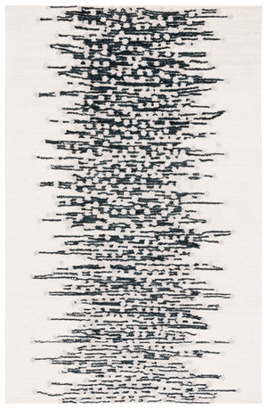 Safavieh Metro Hand‑Tufted Black & Ivory Abstract Rug — 80% Wool Plush 8X10 Statement Piece For Modern Homes 6'-0" x 9'-0" MET175Z-6