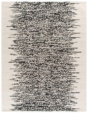 Safavieh Metro Hand‑Tufted Black & Ivory Abstract Rug — 80% Wool Plush 8X10 Statement Piece For Modern Homes 6'-0" x 9'-0" MET175Z-6