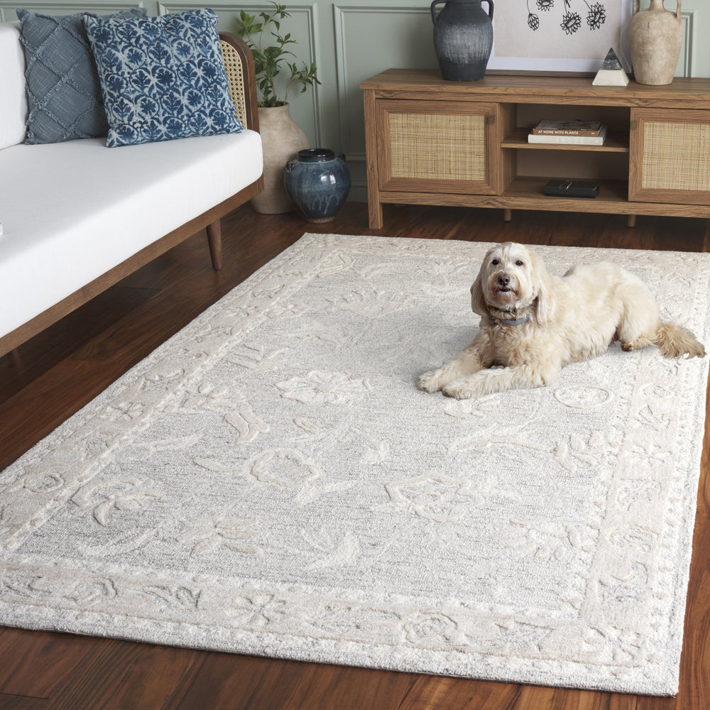 Safavieh Metro Light Grey And Ivory Hand-tufted Area Rug - Elegant 5' X 8' Traditional Style For Any Room Light Grey ,Ivory 50% Wool,30% Pet,20% Cotton Met201g-5