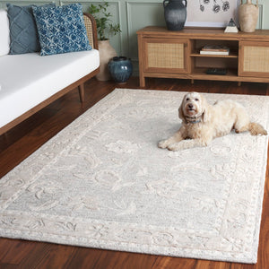 Safavieh Metro Hand Tufted Rug In Elegant Neutral Tones – Timeless Traditional Style For Effortless Decor Light Grey ,Ivory 50% Wool,30% Pet,20% Cotton Met201g-8