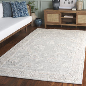 Safavieh Metro Light Grey And Ivory Hand-tufted Area Rug - Elegant 5' X 8' Traditional Style For Any Room Light Grey ,Ivory 50% Wool,30% Pet,20% Cotton Met201g-5