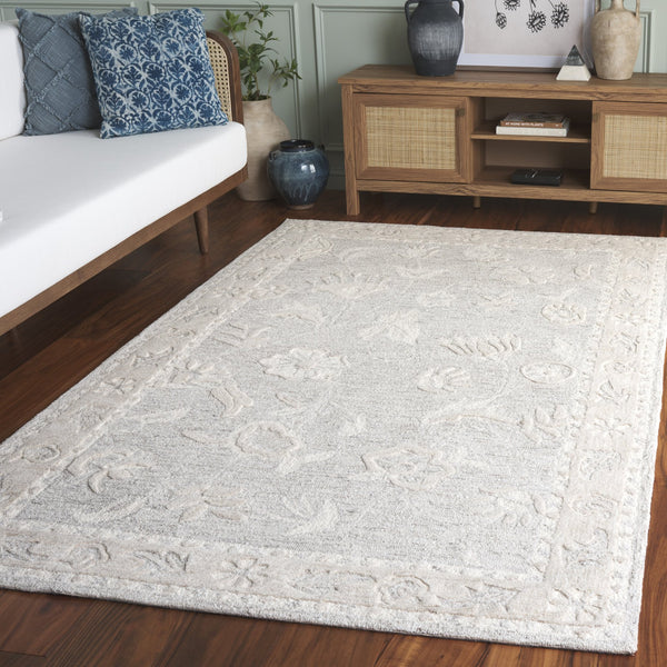 Safavieh Metro Light Grey And Ivory Hand-tufted Area Rug - Elegant 5' X 8' Traditional Style For Any Room Light Grey ,Ivory 50% Wool,30% Pet,20% Cotton Met201g-5