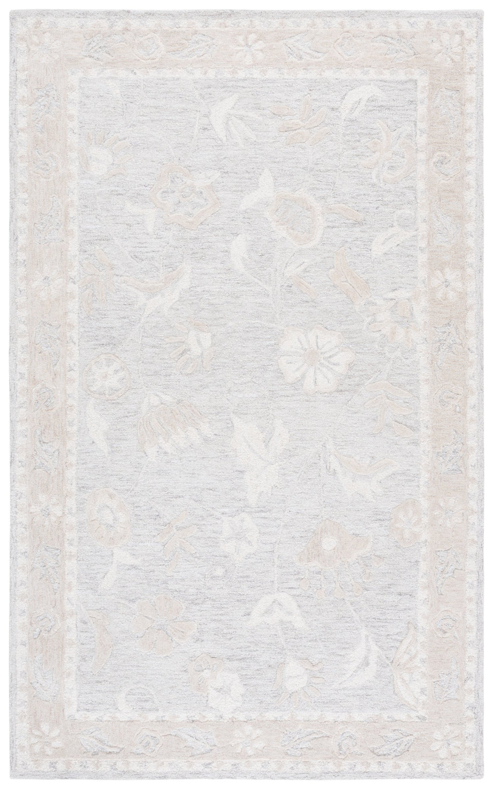 Safavieh Metro Light Grey And Ivory Hand-tufted Area Rug - Elegant 5' X 8' Traditional Style For Any Room Light Grey ,Ivory 50% Wool,30% Pet,20% Cotton Met201g-5