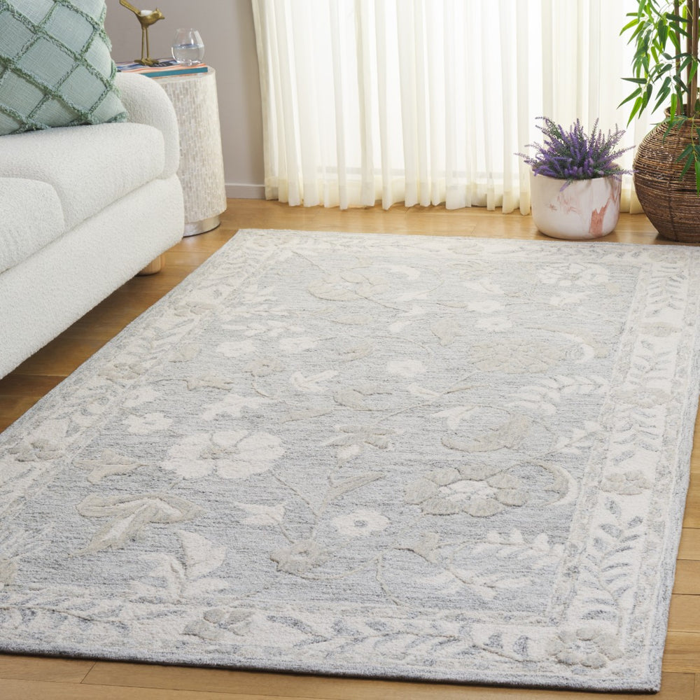 Safavieh Metro Exquisite Hand-tufted Area Rug - Timeless Elegance For Hallways, Entryways & More Grey ,Ivory 50% Wool,30% Pet,20% Cotton Met202f-6
