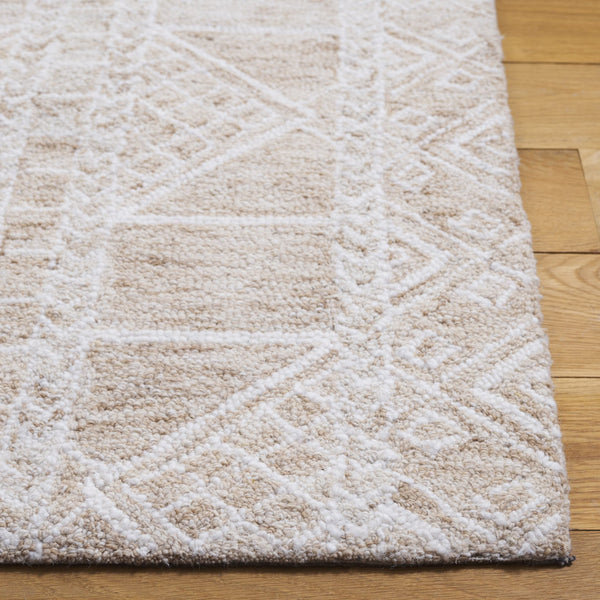 Safavieh Metro Hand-tufted Area Rug - Elegant Beige & Brown, 5x8 Ft Medium Rectangle, Wool & Cotton Blend Beige ,Brown 80% Wool,20% Cotton Met203b-5