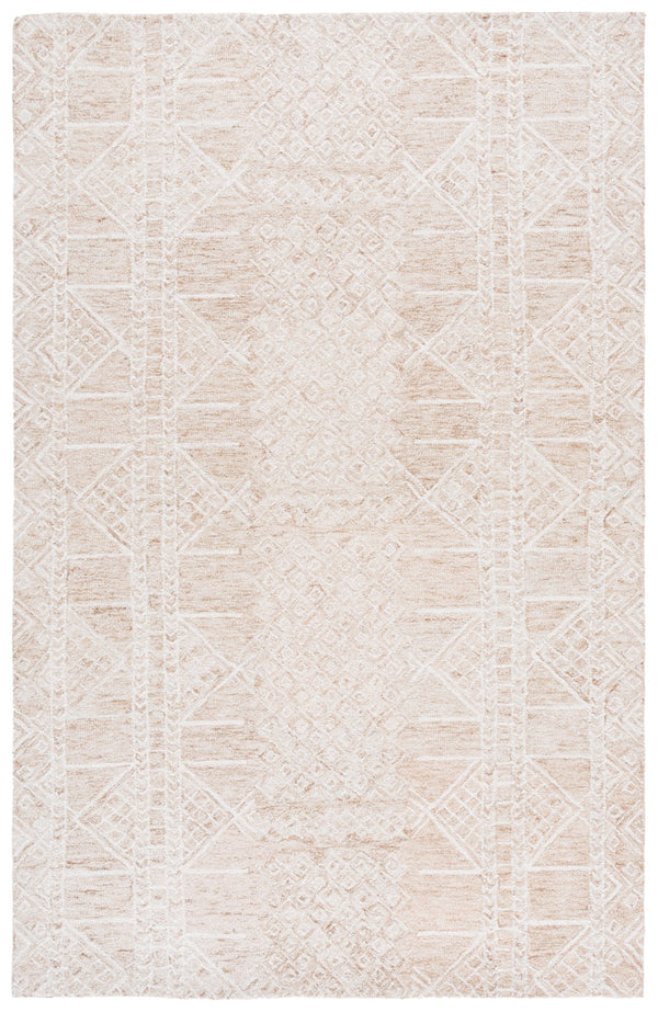 Safavieh Metro Elegant Hand-tufted Wool And Cotton Rug For Hallways – Timeless Style And Comfort Beige ,Brown 80% Wool,20% Cotton Met203b-6r