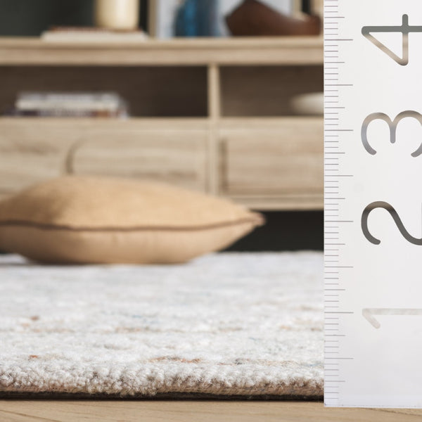 Safavieh Metro Elegant Hand-tufted Wool And Cotton Area Rug For Hallways, Crafted In India For Timeless Style Ivory ,Blue 80% Wool,20% Cotton Met204a-29