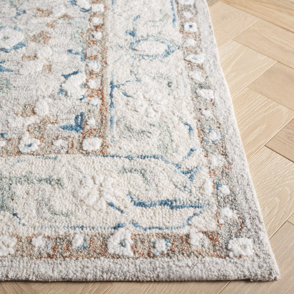 Safavieh Metro Elegant Hand-tufted Wool And Cotton Area Rug For Hallways, Crafted In India For Timeless Style Ivory ,Blue 80% Wool,20% Cotton Met204a-29