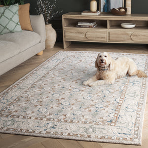 Safavieh Metro Ivory Blue Area Rug - Hand-tufted Elegance, 5' X 8' Soft Wool & Cotton Blend For Any Room Ivory ,Blue 80% Wool,20% Cotton Met204a-5