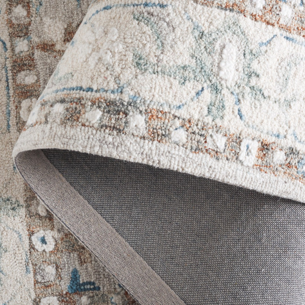 Safavieh Metro Elegant Hand-tufted Wool And Cotton Area Rug For Hallways, Crafted In India For Timeless Style Ivory ,Blue 80% Wool,20% Cotton Met204a-29