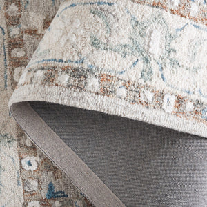 Safavieh Metro Elegant Hand-tufted Wool And Cotton Area Rug For Hallways, Crafted In India For Timeless Style Ivory ,Blue 80% Wool,20% Cotton Met204a-29