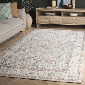 Safavieh Metro Ivory Blue Area Rug - Hand-tufted Elegance, 5' X 8' Soft Wool & Cotton Blend For Any Room Ivory ,Blue 80% Wool,20% Cotton Met204a-5