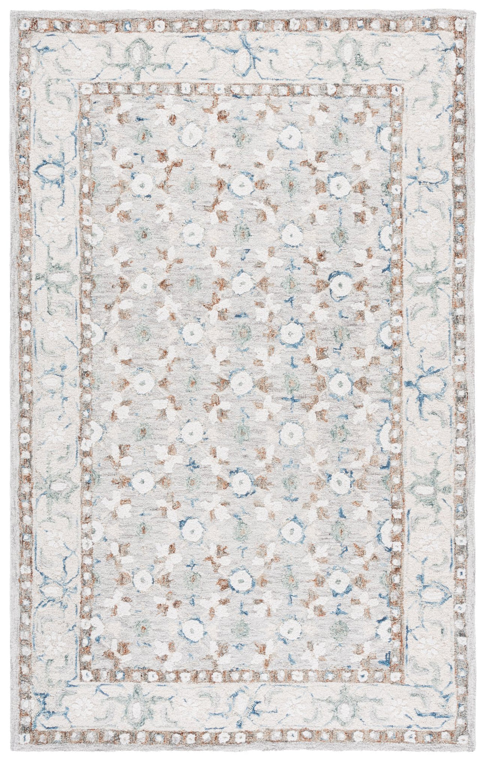 Safavieh Metro Ivory Blue Area Rug - Hand-tufted Elegance, 5' X 8' Soft Wool & Cotton Blend For Any Room Ivory ,Blue 80% Wool,20% Cotton Met204a-5