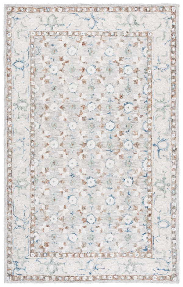 Safavieh Metro Ivory Blue Area Rug - Hand-tufted Elegance, 5' X 8' Soft Wool & Cotton Blend For Any Room Ivory ,Blue 80% Wool,20% Cotton Met204a-5