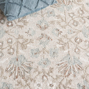 Safavieh Metro Elegant Hand-tufted Wool Cotton Rug - Timeless Style For Your Home Decor And Hallways Beige ,Blue 80% Wool,20% Cotton Met205b-6sq