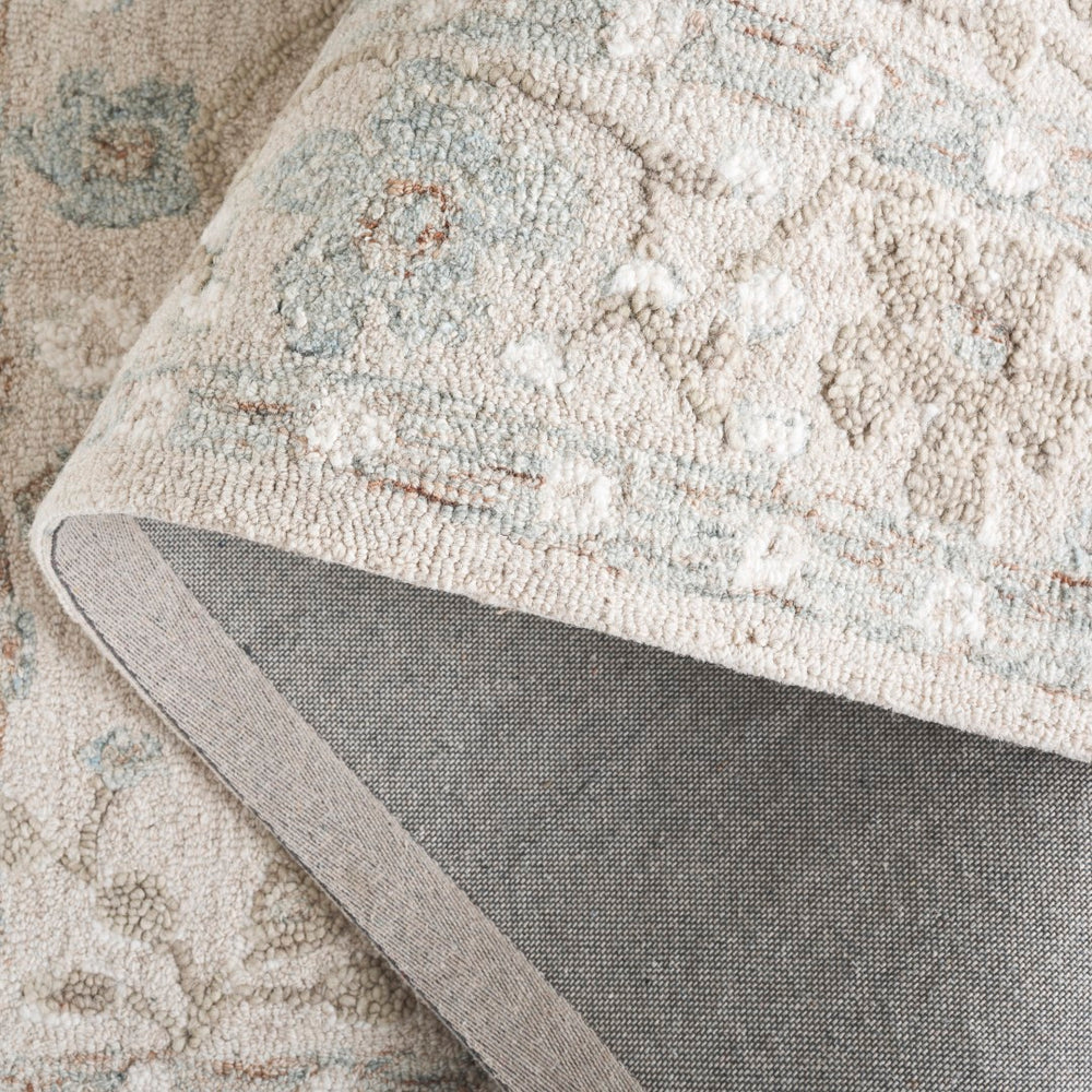 Safavieh Metro Elegant Hand-tufted Wool Cotton Rug - Timeless Style For Your Home Decor And Hallways Beige ,Blue 80% Wool,20% Cotton Met205b-6sq