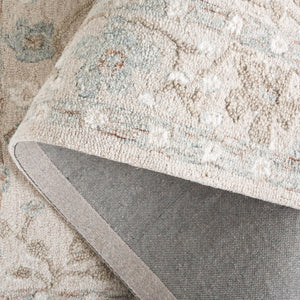 Safavieh Metro Elegant Hand-tufted Wool Cotton Rug - Timeless Style For Your Home Decor And Hallways Beige ,Blue 80% Wool,20% Cotton Met205b-6sq