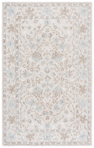 Safavieh Metro 5'0" X 8'0" Hand-tufted Area Rug - Elegant Beige & Blue Design For Traditional & Modern Homes Beige ,Blue 80% Wool,20% Cotton Met205b-5
