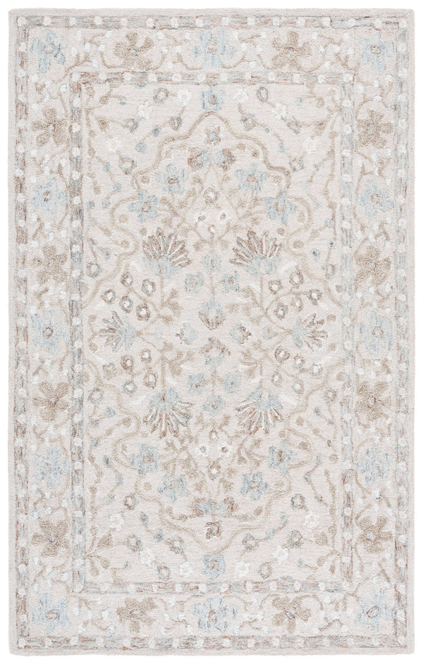 Safavieh Metro 5'0" X 8'0" Hand-tufted Area Rug - Elegant Beige & Blue Design For Traditional & Modern Homes Beige ,Blue 80% Wool,20% Cotton Met205b-5