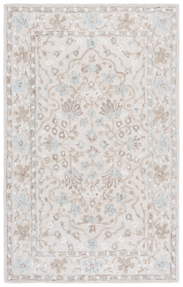 Safavieh Metro Elegant Hand-tufted Wool Cotton Rug - Timeless Style For Your Home Decor And Hallways Beige ,Blue 80% Wool,20% Cotton Met205b-6sq