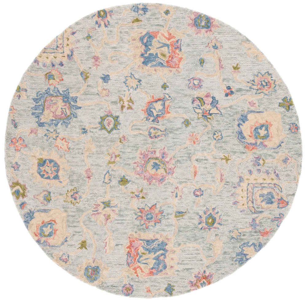 Safavieh Metro 225 Hand Tufted 80% Wool 20% Cotton Vintage Rug Blue / Ivory MET225M-6R