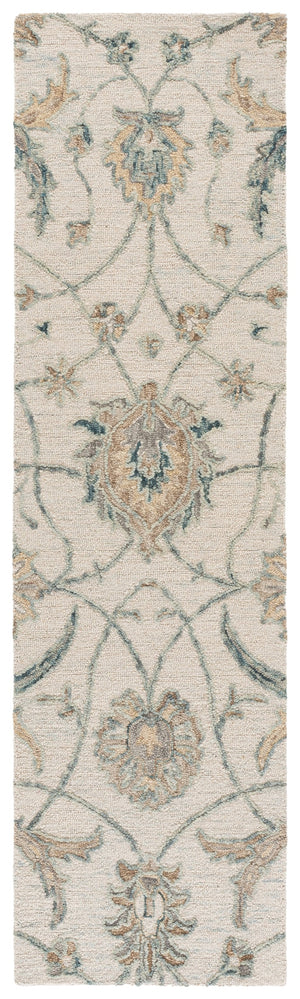 Safavieh Metro Hand-Tufted Ivory Grey Wool Area Rug — Plush 3/8" Pile, Transitional Floral Design, Ethically Made 8'-0" x 10'-0" MET235A-8