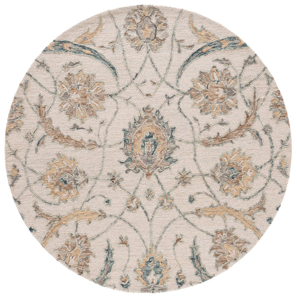 Safavieh Metro Hand-Tufted Ivory Grey Wool Area Rug — Plush 3/8" Pile, Transitional Floral Design, Ethically Made 8'-0" x 10'-0" MET235A-8