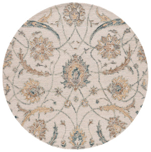 Safavieh Metro Hand-Tufted Wool Area Rug In Ivory And Grey — Transitional Floral Design, Soft Durable Texture 6'-0" x 9'-0" MET235A-6