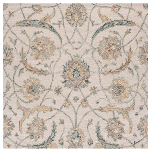 Safavieh Metro Hand-Tufted Ivory Grey Wool Area Rug — Plush 3/8" Pile, Transitional Floral Design, Ethically Made 8'-0" x 10'-0" MET235A-8