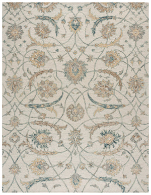Safavieh Metro Hand-Tufted Round Wool Rug In Ivory And Grey, Low-Profile Plush Pile For Timeless Elegance 6'-0" x 6'-0" MET235A-6R