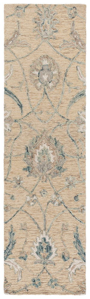 Safavieh Metro Hand-Tufted Round Wool Rug In Beige & Grey With Subtle Floral Motif — Plush Low-Profile Comfort 6'-0" x 6'-0" MET235B-6R