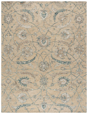 Safavieh Metro Hand-Tufted Wool Area Rug In Beige Grey Floral Motif — Transitional Elegance For Living Rooms 9'-0" x 12'-0" MET235B-9