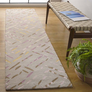 Safavieh Metro Hand-tufted Area Rug In Modern Taupe With Pink Hues - Stylish, Durable, And Artisanal Design Taupe ,Pink Wool And Cotton With Latex Met252e-4