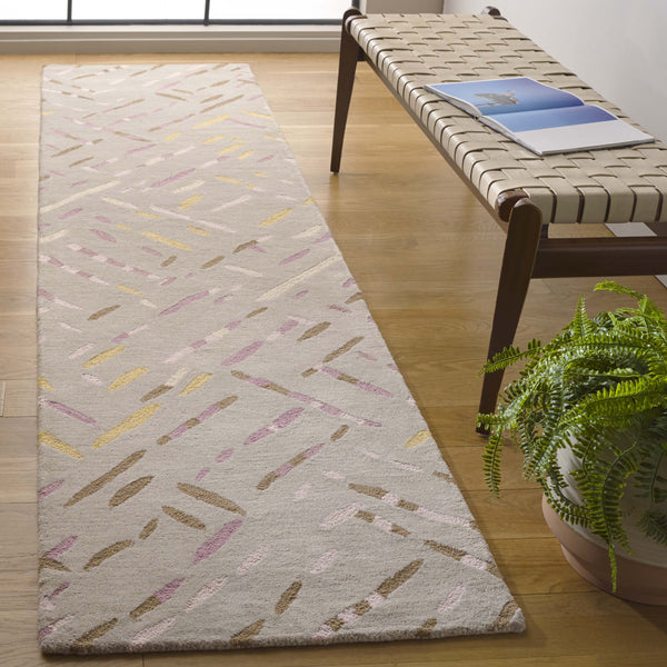 Safavieh Metro Hand-tufted Area Rug In Modern Taupe With Pink Hues - Stylish, Durable, And Artisanal Design Taupe ,Pink Wool And Cotton With Latex Met252e-4