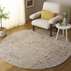Safavieh Metro Hand-tufted Area Rug In Modern Taupe With Pink Hues - Stylish, Durable, And Artisanal Design Taupe ,Pink Wool And Cotton With Latex Met252e-4