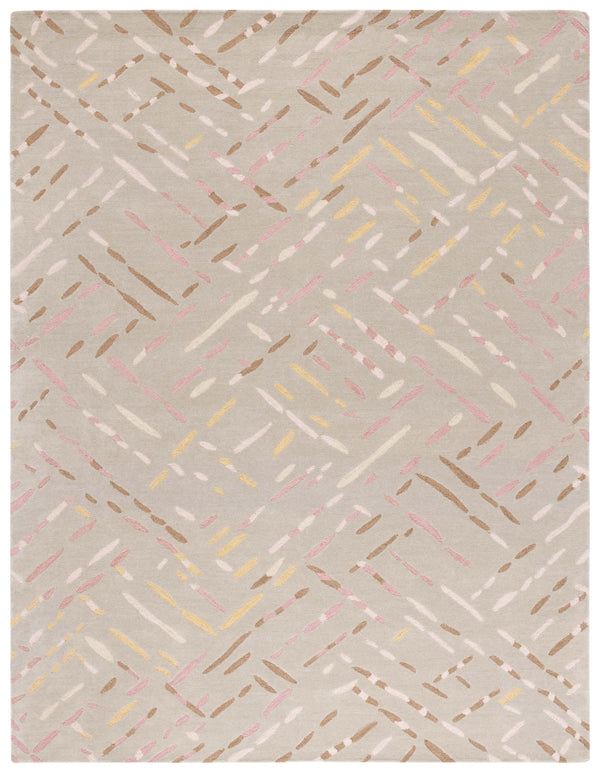 Safavieh Metro Hand-tufted Area Rug In Modern Taupe With Pink Hues - Stylish, Durable, And Artisanal Design Taupe ,Pink Wool And Cotton With Latex Met252e-4