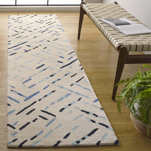 Safavieh Metro Hand-tufted Area Rug In Modern Taupe With Pink Hues - Stylish, Durable, And Artisanal Design Grey ,Blue Wool And Cotton With Latex Met252m-4