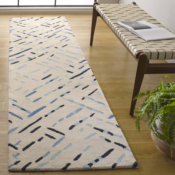 Safavieh Metro Hand-tufted Area Rug In Modern Taupe With Pink Hues - Stylish, Durable, And Artisanal Design Grey ,Blue Wool And Cotton With Latex Met252m-4