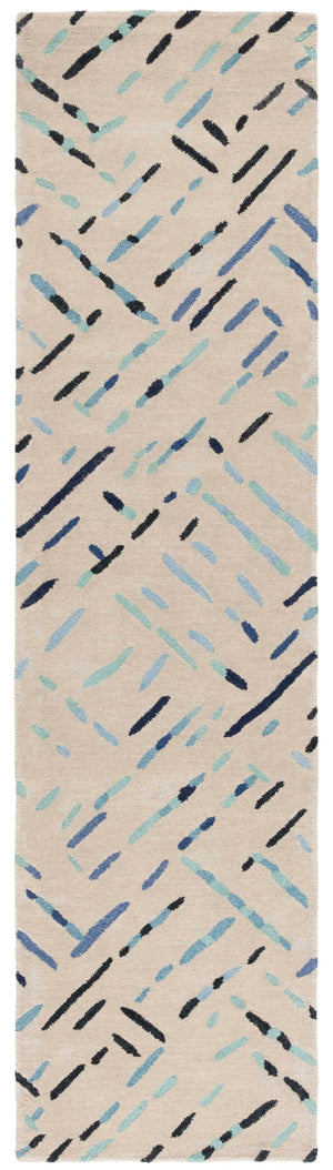 Safavieh Metro Hand-tufted Area Rug In Modern Taupe With Pink Hues - Stylish, Durable, And Artisanal Design Grey ,Blue Wool And Cotton With Latex Met252m-4