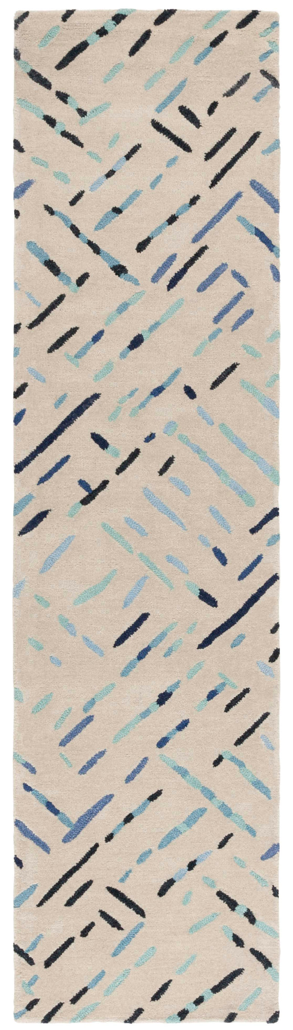 Safavieh Metro Hand-tufted Area Rug In Modern Taupe With Pink Hues - Stylish, Durable, And Artisanal Design Grey ,Blue Wool And Cotton With Latex Met252m-4